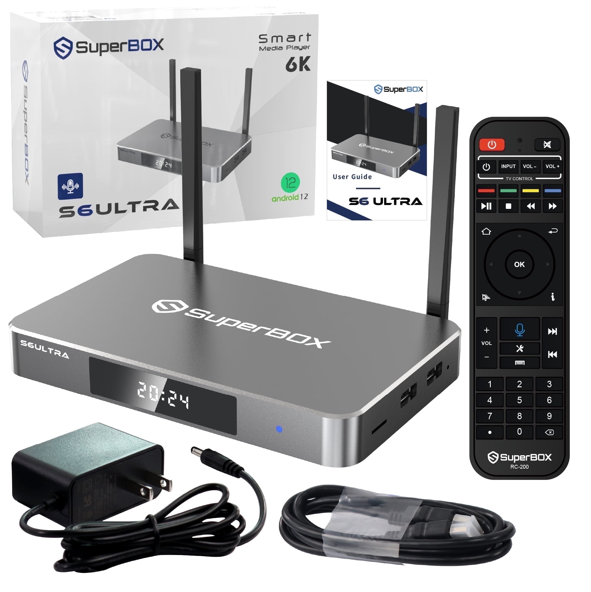 2025 New Version Super Voice Remote For S6 Max Android TV Box - 4GB RAM, 64GB ROM