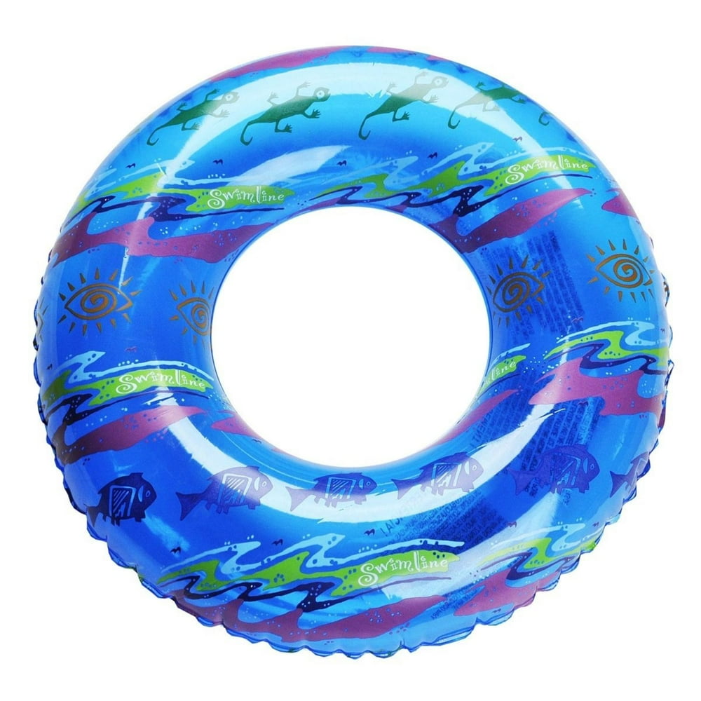 20" Water Sports Inflatable Blue Printed Swimming Pool Inner Tube Ring