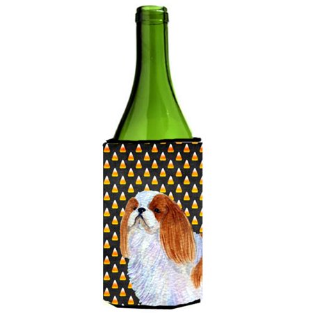 

English Toy Spaniel Candy Corn Halloween Portrait Wine Bottle Hugger - 24 oz.