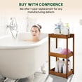 thumbnail image 6 of Beefurni Acacia Wood Shower Caddy, 3 Tier Freestanding Bathroom Storage Rack, Natural, 6 of 8