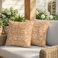 thumbnail image 3 of Pillow Covers 18x18 Set of 2, Botanical Rose Square Throw Pillow Covers for Couch/Sofa/Living Room, Vintage Orange Floral Leaf Summer Farmhouse Decorative Soft Pillowcases for Couch Throw Pillows, 3 of 9