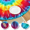 thumbnail image 4 of Rainbow Tie Dye Circular Pattern Round Fitted Tablecloth with Elastic Edge,Dining Table Cover Waterproof,Outdoor Round Tablecloth for Camping,Dining,Indoor and Outdoor, 4 of 7