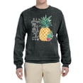 thumbnail image 2 of Wild Bobby, Pineapple Stand Tall Wear Crown And Stay Sweet Inside Arty Inspirational Pop Culture Unisex Crewneck Graphic Sweatshirt, Heather Black, Small, 2 of 3