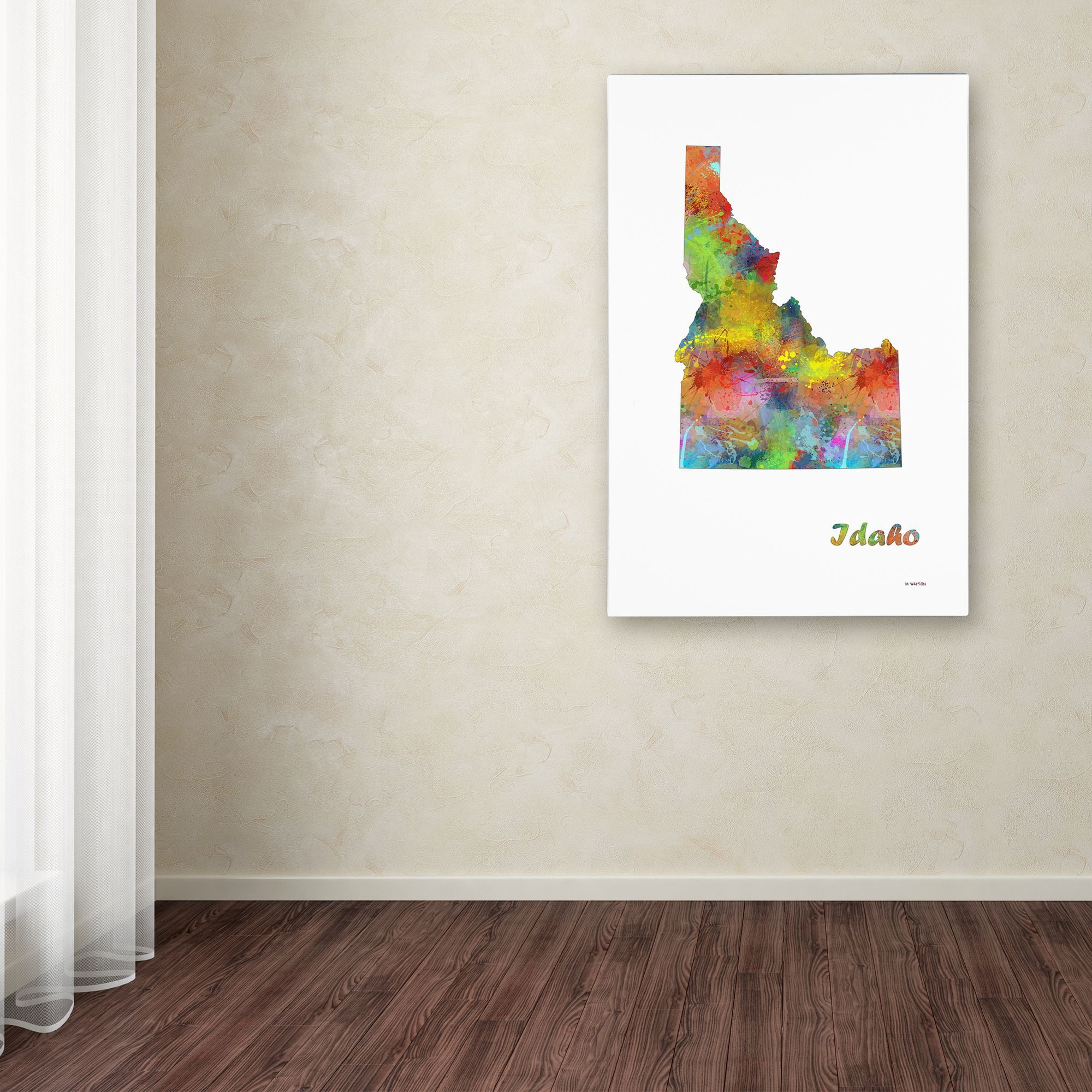 Trademark Fine Art "Idaho State Map-1" Canvas Art by Marlene Watson