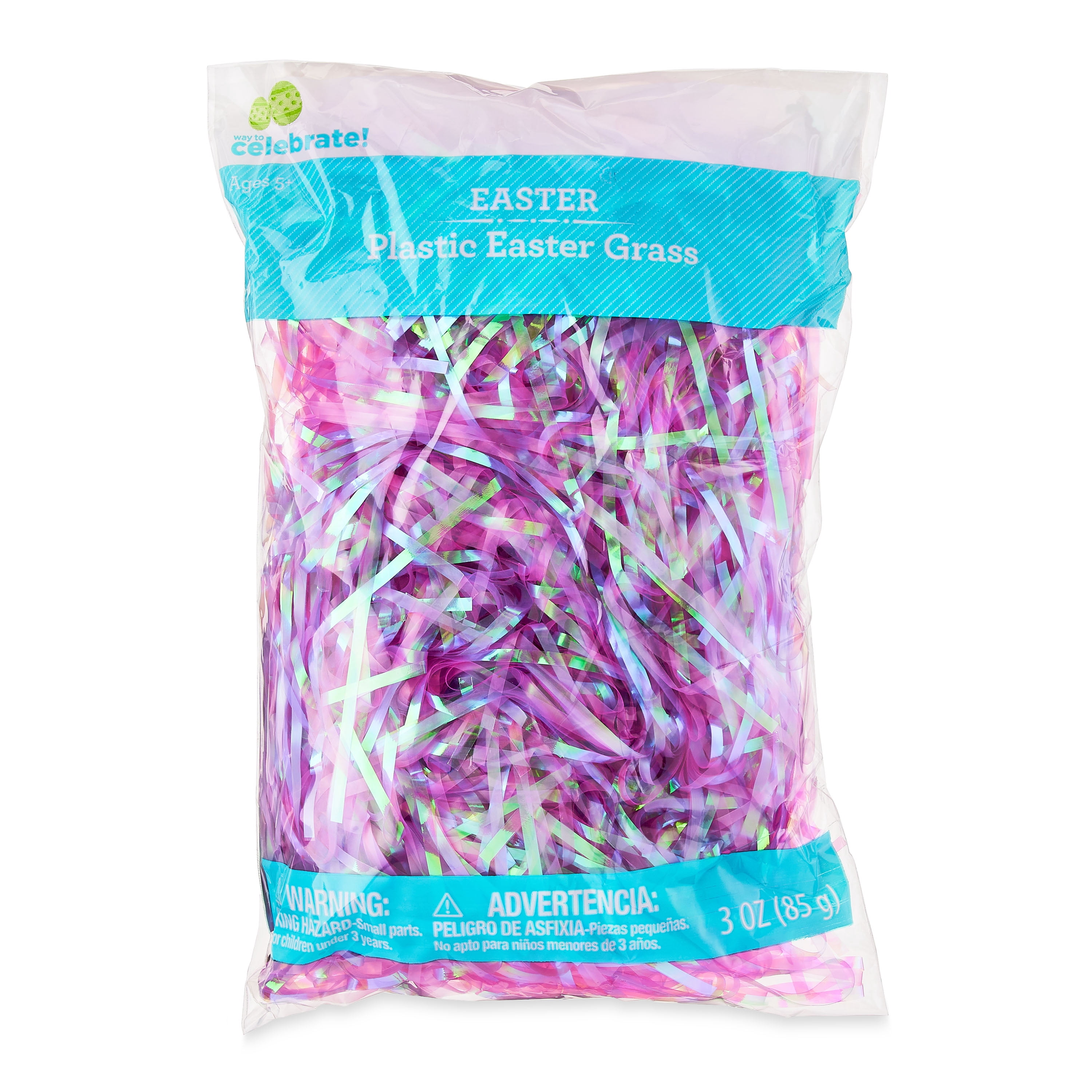 Way To Celebrate Easter Iridescent Purple Plastic Easter Grass, 3 oz