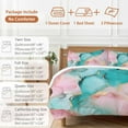 thumbnail image 6 of Teal Pink 4 Piece Duvet Cover Set Twin Size Gold Marble Modern Abstract Natural Stone Cracks Soft Bedding Set Comforter Cover, 1 Duvet Cover 1 Flat Sheets and 2 Pillowcases, 6 of 9