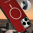 thumbnail image 6 of Allytchgroup Shockproof Slim Phone Case for Apple iPhone 15 Pro Max, Compatible with MagSafe & Car Mount Carbon Fiber-Style Cover, Protective iPhone 15 Pro Max Case for Women Men, Red, 6 of 6