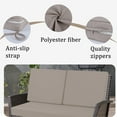 thumbnail image 3 of Outdoor Loveseat Cushion Set, Waterproof & Fade-Resistant Replacement Patio Cushions, 48 x 24 inch Outdoor Sofa Cushions for patio furniture, Deep Seat Cushions with Ties（Beige）, 3 of 6