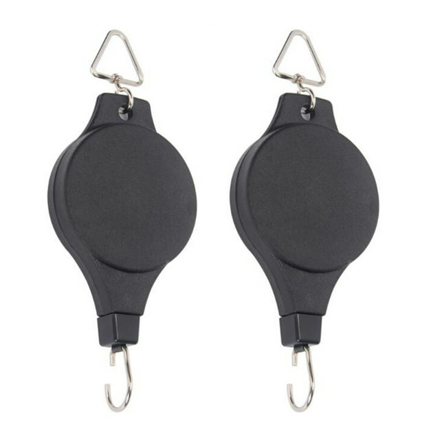 EGNMCR Hooks for Hanging Retractable Plant Pulley Adjustable Plant Hanger Hook with Locking Mechanism hook up