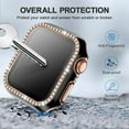 thumbnail image 3 of CIRUTVAL Bling PC Case Cover with Tempered Glass Screen Protector Compatible with Apple Watch case 40mm 44mm 42mm 38mm iWatch Diamond bumper+Screen Protector Apple Watch Series se 6 5 4 3 2 1, 3 of 10
