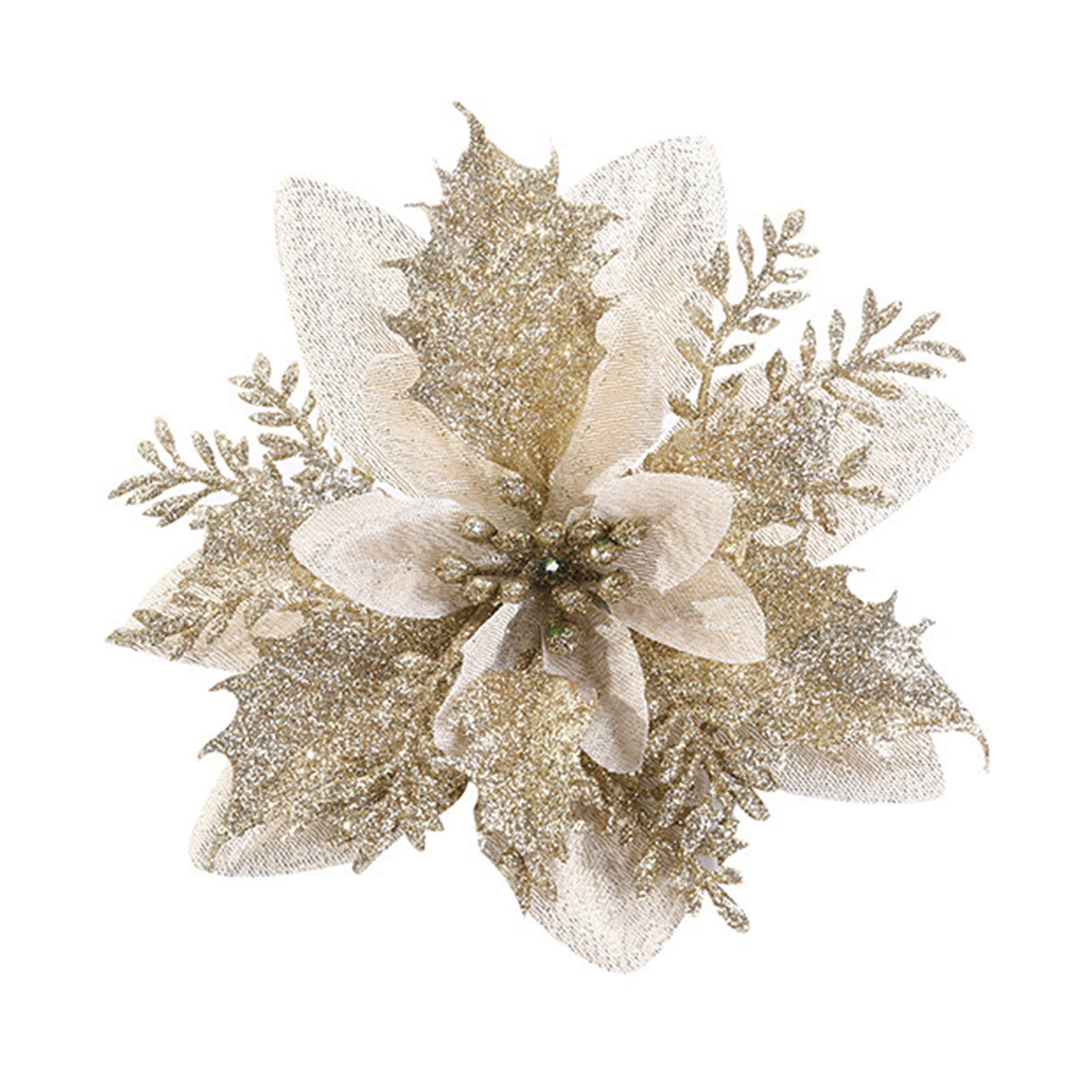 Set of 5 Christmas Decoration Flower Xmas Tree and Wreath Decor Flower