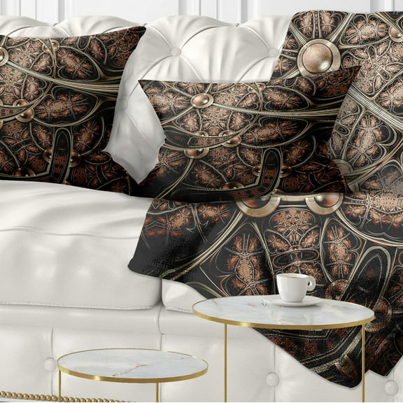 Designart Light Purple Metallic Fabric Pattern - Abstract Throw Pillow - 12x20