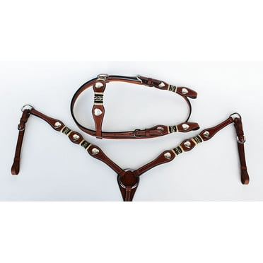 Bride spectacle de chevaux western cuir coiffe collier