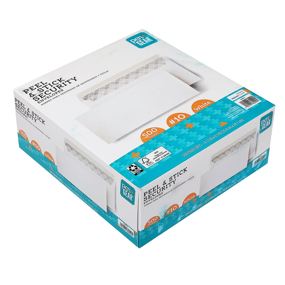Pen + Gear Size 10 Envelopes, Peel & Stick Closure, White, Privacy