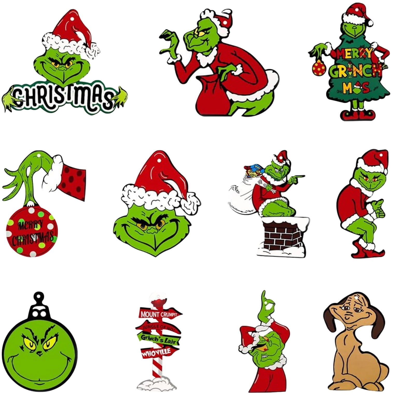 Boules De Noël The Grinch - Lot De 10 Décorations Amusantes Pour Sapin