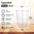thumbnail image 2 of Berry Bloom 100 Copas Reutilizables Transparentes Vasos Elegantes para Fiestas, Bodas, Postre, Cócteles, Vino (12 ONZAS), 2 of 6