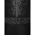 thumbnail image 4 of DPOIS Women Glitter Rhinestone Lyrical Dance Dress Ballet Leotard Dresses Black XL, 4 of 6