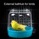 thumbnail image 5 of Baño para loros, 12,5 × 13 × 13,5 cm, baño para pájaros azul, baño para loros para mascotas, accesorios para jaulas de pájaros, espejo de baño, caja de ducha, jaula JM, 5 of 5