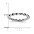 thumbnail image 2 of 2.5mm 925 Sterling Silver Polished Prong set Stackable Created Sapphire Ring Size 6 Stackable Ring for Women, 2 of 2