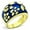 Capri Blue, variant on Women IP Gold Stainless Steel Ring with Epoxy in Capri Blue - Size 5