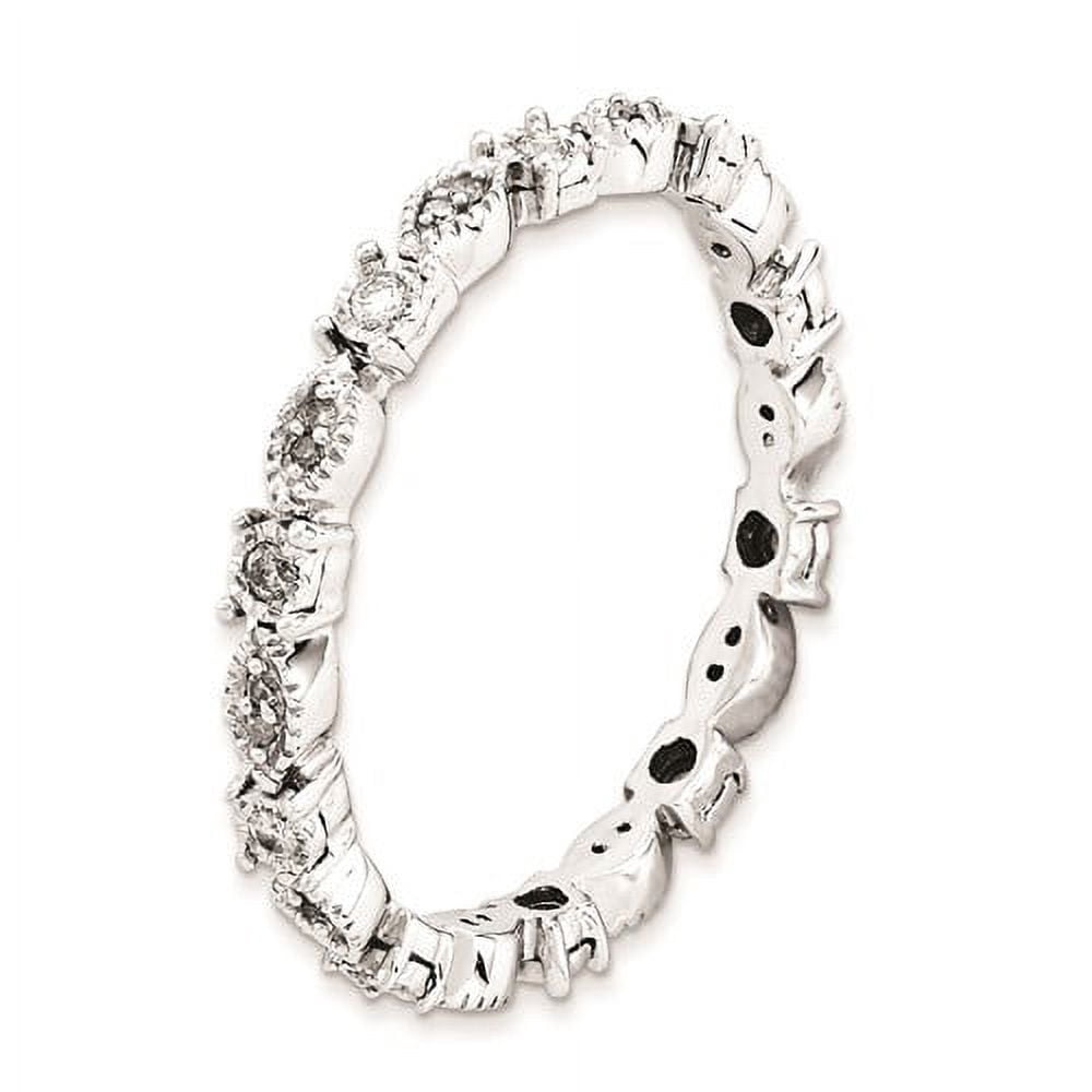 Diamond Sterling Silver Polished Ring