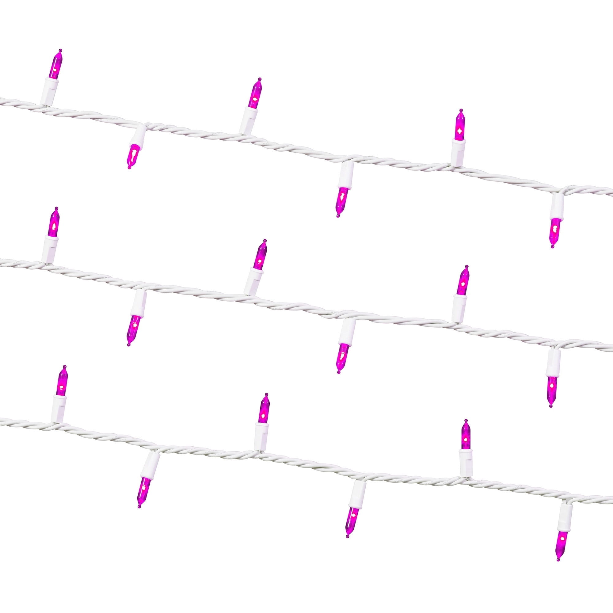 Indoor/Outdoor 100-Count LED Mini Christmas String Lights, Pink, White Wire, 19.5', by Holiday Time