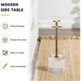 thumbnail image 3 of Clear Acrylic Side Table, Round Modern Drink Table, Small End Table, Brushed Brass Metal, Acrylic Furniture for Office, Living Room and Bedroom, 13.8 x 13.8 x 21.8 Inch, 3 of 13