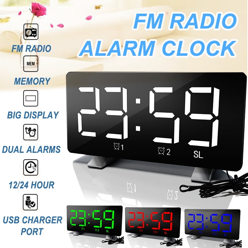 Digital Alarm Clock with Large Digital Display Wake Up Light FM Radio