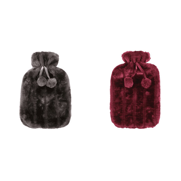 Plush Hot Water Bottle Cover Winter Hot Water Bag Case for Women (Dark Grey)