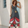 thumbnail image 5 of The Circus Dress Summer Street Style Bohemia Long Dresses Female Sleeveless Printed Maxi Dress, 5 of 9