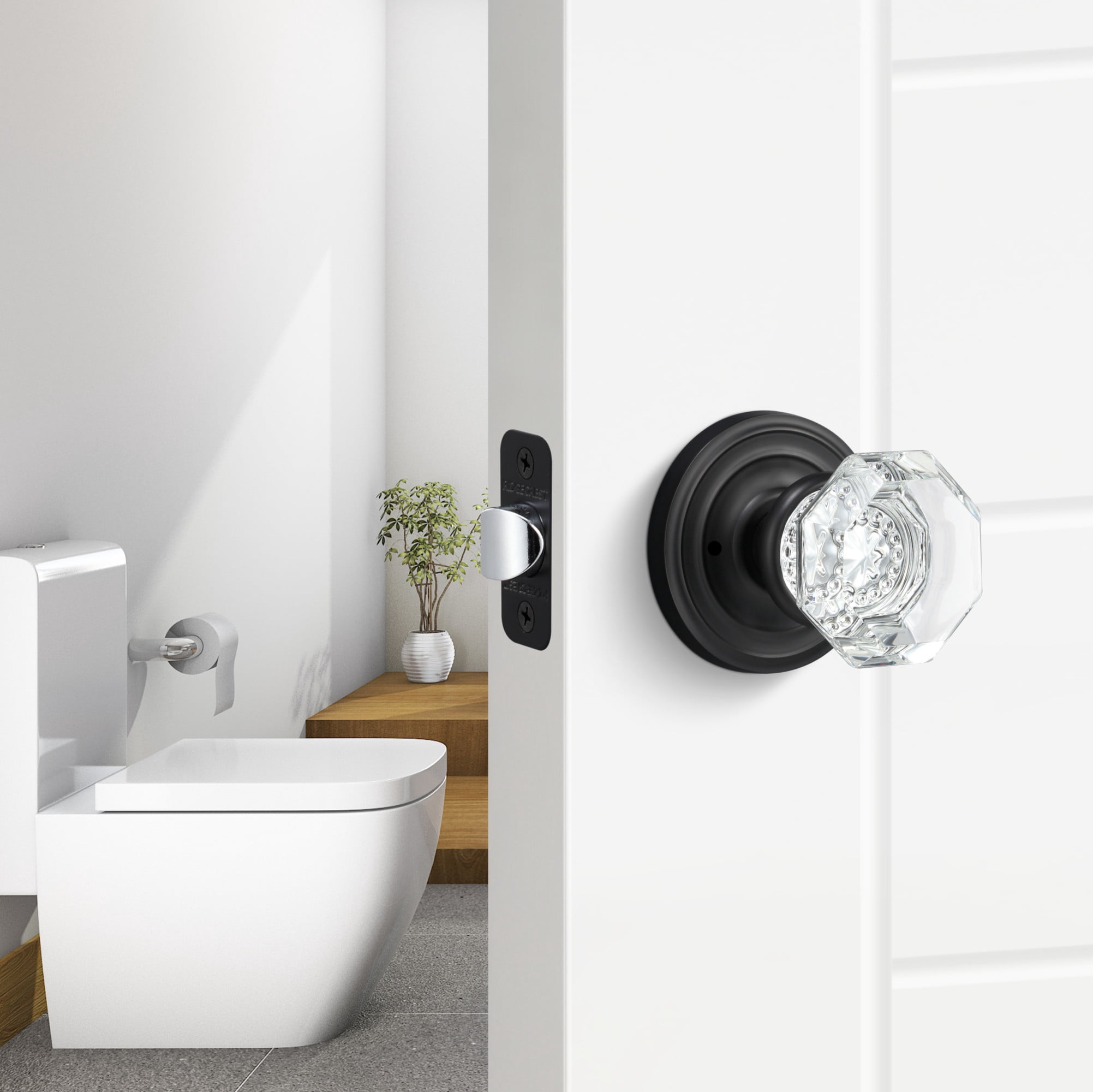 Sure-Loc Torrey Privacy Door Knob Silver Nickel Nickel Finish