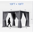 thumbnail image 2 of Clouddwell 10' × 10' Adjustable Louvered Pergola, Outdoor Aluminum Pergola with Curtains & Netting for Backyard, Deck & Poolside, Gray, 2 of 6