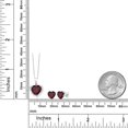 thumbnail image 2 of Gem Stone King 925 Sterling Silver Red Rhodolite Garnet and Pink Zirconia Pendant Necklace Earrings Set for Women (3.46 Cttw, Heart Shape 8MM and 6MM, with 18 inch Chain), 2 of 3