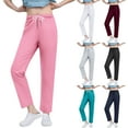 thumbnail image 5 of Dvprdro Women's Nursing Pants Elastic Waist Drawstring Long Pants Quick-Drying Nurse Trousers Solid Stretch Pants Navy Sizes L, 5 of 5