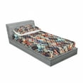 thumbnail image 3 of Modern Bedding Set with Sheet & Covers, Geometric Retro Design Background with Paisley Spots Like Artwork Print, Printed Bedroom Decor 2 Shams, 4 Sizes, Multicolor, by Ambesonne, 3 of 3