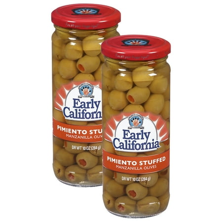 - (2 Pack) Early California® Pimiento Stuffed Manzanilla Olives, 10 oz. Jar