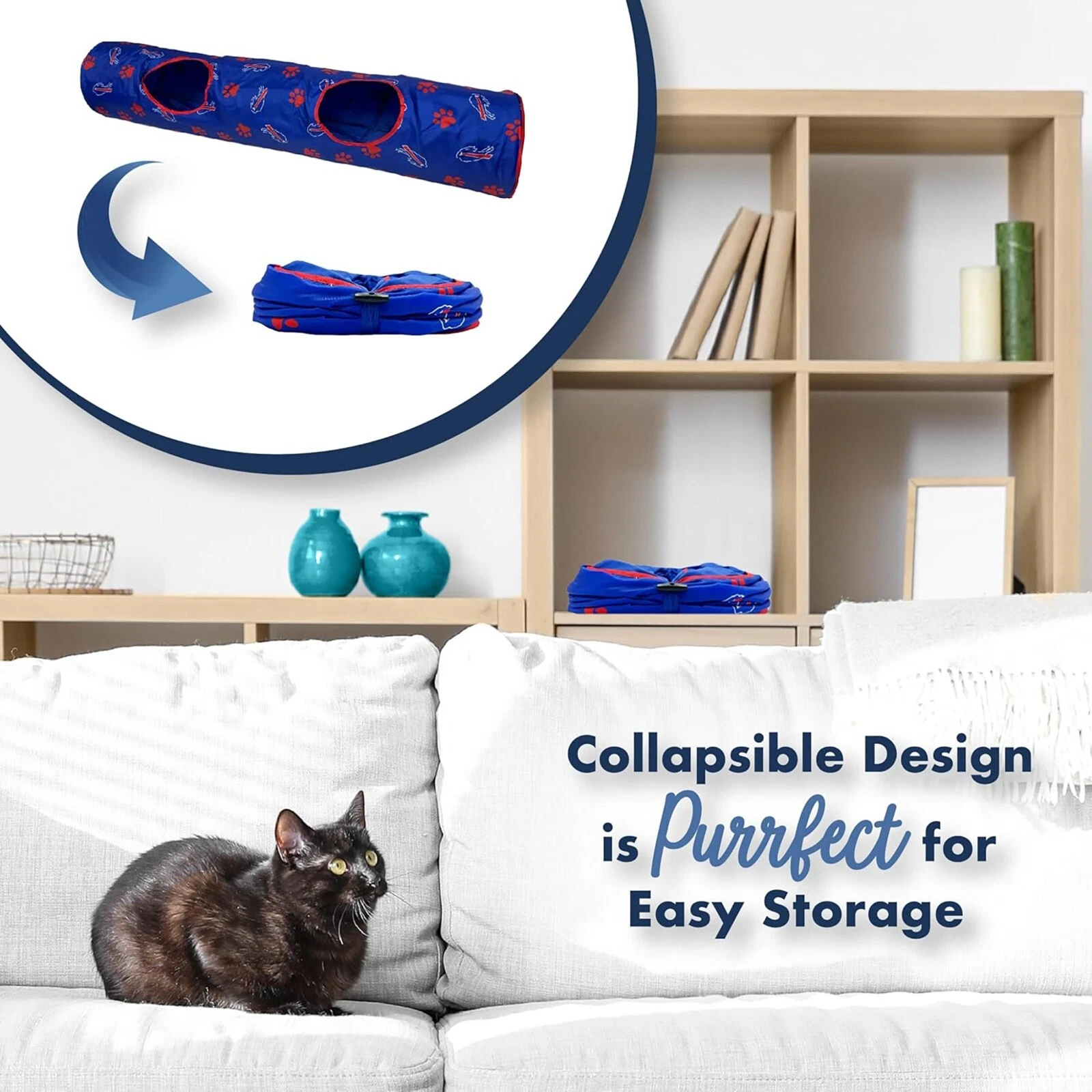 Pets First NFL Cat Tunnel Tube Toy & Plush Football Toy Filled with Catnip