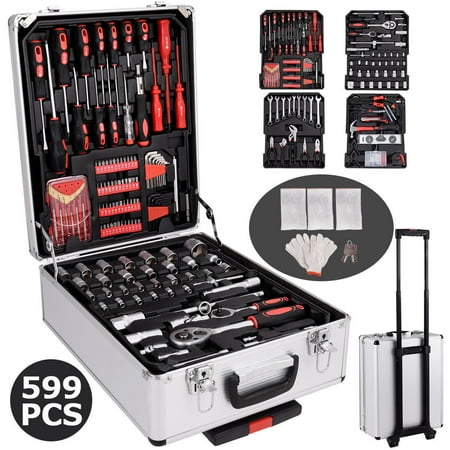 Gymax 599 PCS Tool Set Mechanics Tool Kit Wrenches