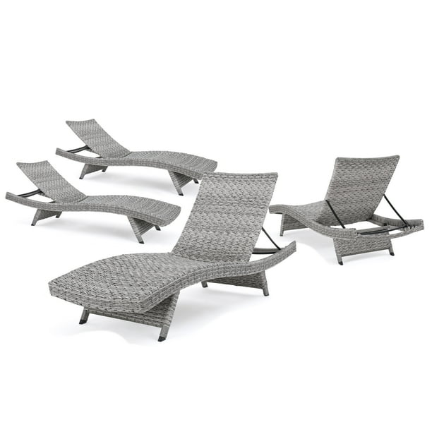 Isle Of Palms Outdoor Wicker Chaise Lounge Set 4 Grey Com - Grey Chaise Lounge Outdoor Isle Of Palms Outdoor Wicker Chaise Lounge Set 4 Grey Com - Grey Chaise Lounge Outdoor