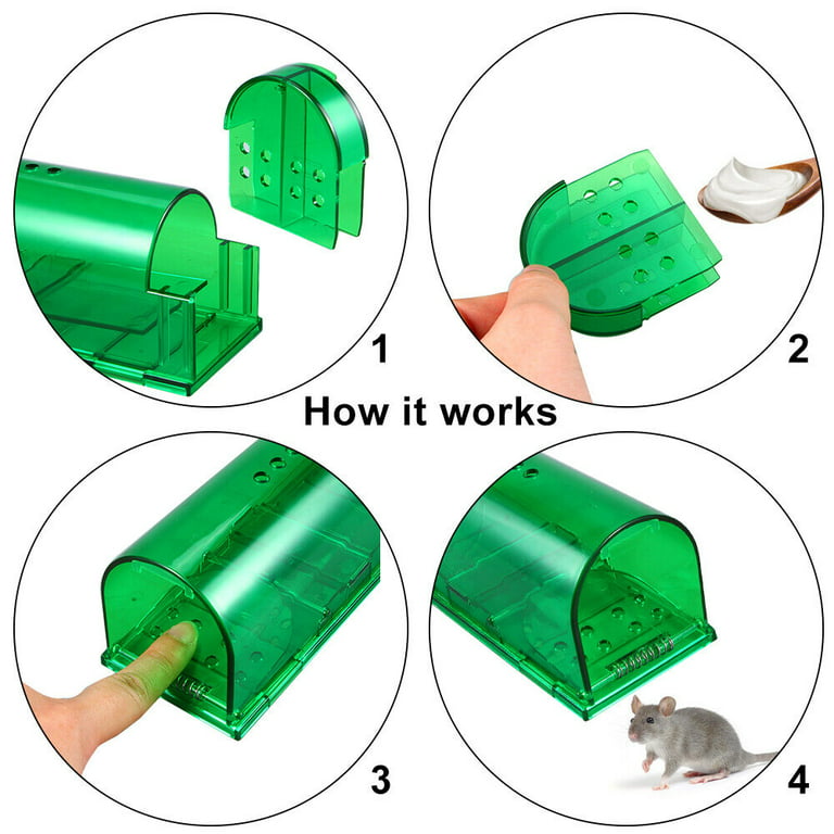 Humane Mouse Traps 2Pack Live Catch & Release Mousetrap-green New