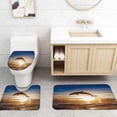 thumbnail image 4 of FMSHPON Theme 4 Piece Bathroom Set Shower Curtain Bath Rug Contour Mat and Toilet Lid Cover, 4 of 8