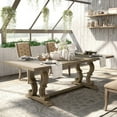 thumbnail image 3 of Furniture of America Aggate Solid Wood Dining Table in Rustic Natural Tone, 3 of 5