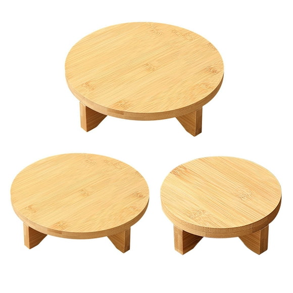 Primegos Bamboo Plant Stand Flower Pot Holder Indoor Tabletop Round Stool Planter Holder Display Stand for Potted Plants Cu Pcsakes Ceramics