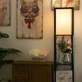 thumbnail image 3 of Modern Accent Light Wooden Floor Lamp W/Storage Shelves for home décor, 3 of 7