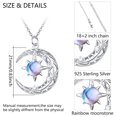 thumbnail image 2 of Collar De Sol Y Luna, Collar Con Colgante De Piedra Lunar De Plata De Ley 925 Para Regalos De Cumpleaños, 2 of 8
