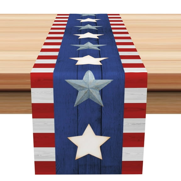 SUNOLIFE 4th of July Table Runner,Patriotic independence Day Table Covers Decoration for Kitchen Dining Party 13 x 72 Inch