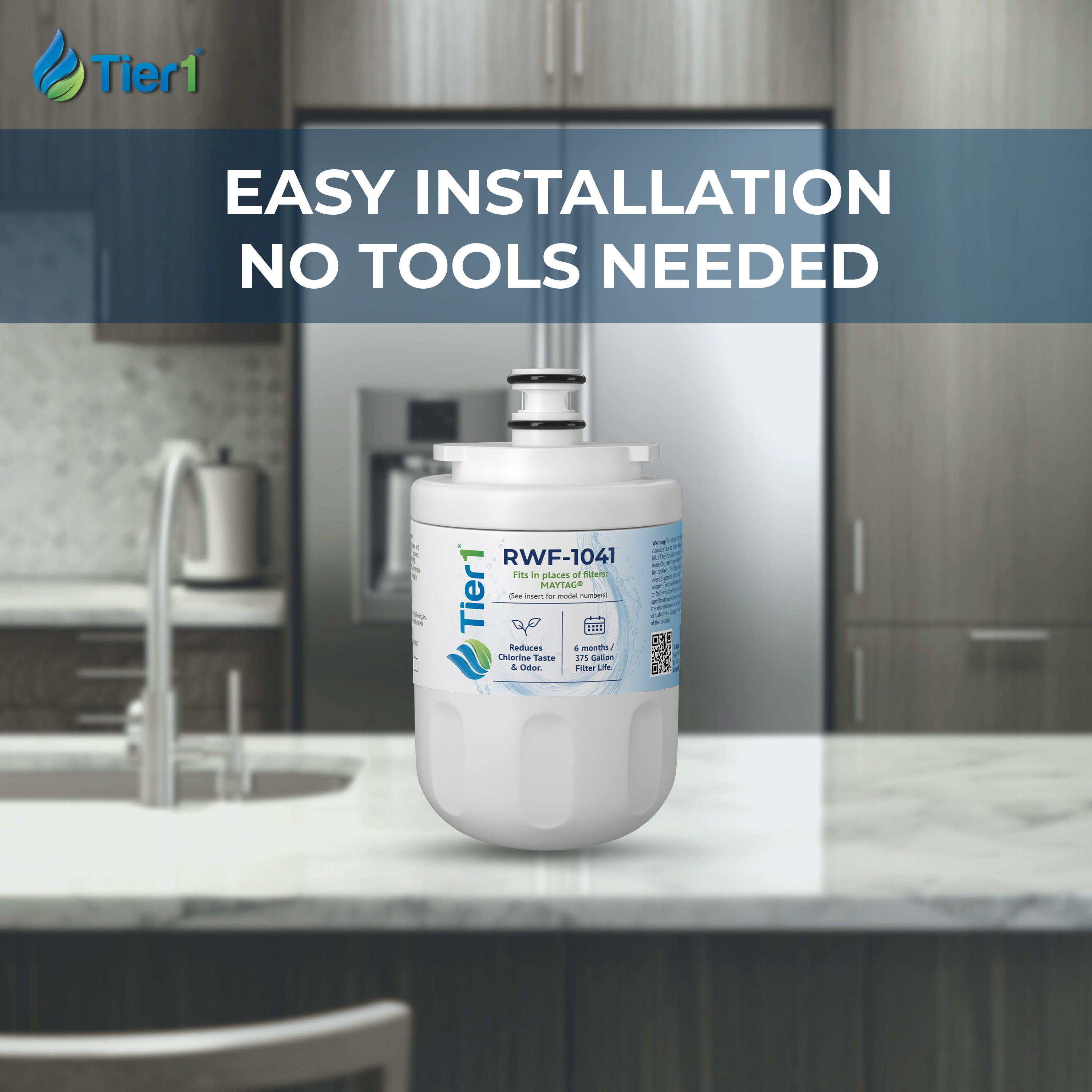 Tier1 RWF1041 UKF7003 Refrigerator Water Filter | Replacement for EDR7D1, UKF7002AXX, UKF7003AXX, WSM-1, WF288 Fridge Filter - Up to 18 Months Supply | Easy Install | Great Tasting Water & Ice (3-pk)