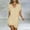 Yellow, variant on ClodeEU Women's Linen V Neck Short Sleeve T-Shirt Dress ,Solid Color Casual Loose Fit Summer Beach Mini Dress Army Green,Women's Plus L