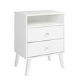 thumbnail image 3 of Ergode Milo 2-drawer Tall Nightstand with Open Shelf, White, 3 of 3