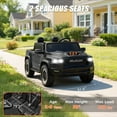thumbnail image 4 of RAM 24V Kids Ride on Truck Cars, Ride on Toys with Remote Control, Electric Car for Kids 2 Seater, Powered Toddler Car with Bluetooth MP3 4 Wheels Suspension for Boys Girls, Black, 4 of 8
